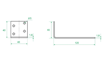 Цена на Уголок крепежный анкерный 40х120х40