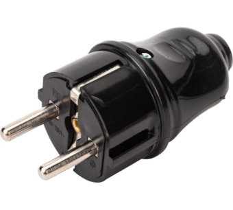 Цена на Вилка разборная прямая ВПп10-02-Ст с заземляющим контактом 16А черная IEK