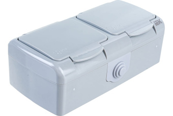 Фото Розетка 2-я с прозрачной крышкой IP54 