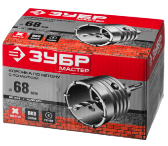 Цена на Коронка по бетону ЗУБР МАСТЕР с державкой (68 мм; SDS-Plus) 