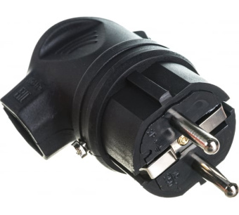 Вилка с боковым вводом ВБу3-1-0м IP44 ОМЕГА каучук IEK в интернет магазине Прораб Шоп