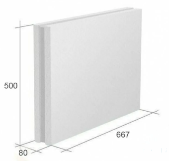 Купить Пазогребневая плита (ПГП) Белая 667х500х80 