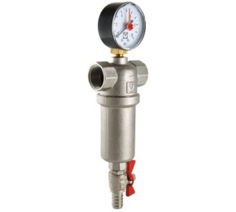 Фото Фильтр самопромывной каскадный 1000/250 мкм с манометром для горячей воды ВР 1/2" VALTEC