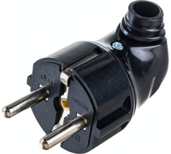 Цена на Вилка разборная угловая ВПу11-01-Ст с заземляющим контактом 16А черная IEK