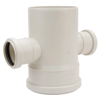 Купить ПВХ крестовина ф 110 /110/110х50/50 с правым и левым выходом на ф 50, ( 90 гр.)