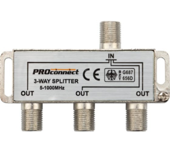 Купить Делитель ТВ PROCONNECT на 3 выхода F разъём 5-1000 МГц