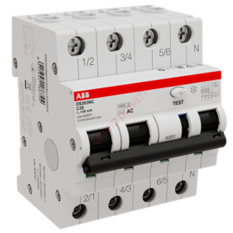 Купить Автоматический выключатель дифференциального тока 4P DS203NC С25 AC30 ABB