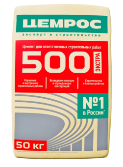 Фото Цемент ЦЕМРОС М500 Д20 ЦЕМ 50кг