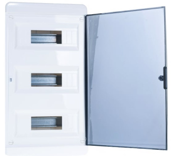 Бокс в нишу Tekfor 36 модул. прозрачная черная дверца IP41 в интернет магазине Прораб Шоп