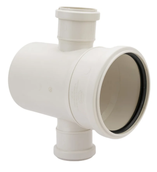 Цена на ПВХ крестовина ф 110 /110/110х50/50 с правым и левым выходом на ф 50, ( 90 гр.)