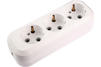 Фото Розетка 3 гнезда 16А С/З (Для времянки)					