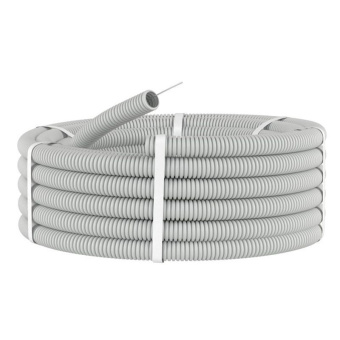 Купить Труба гофрированная (серая) ПВХ d 25мм с зонд.