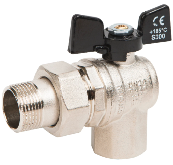 Фото Кран шаровый Угловой Bugatti 594 Нар/Вн 3/4 с накидной гайкой