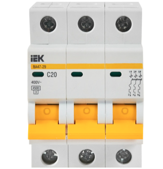 Купить Автоматический выключатель 3пол 20A, IEK