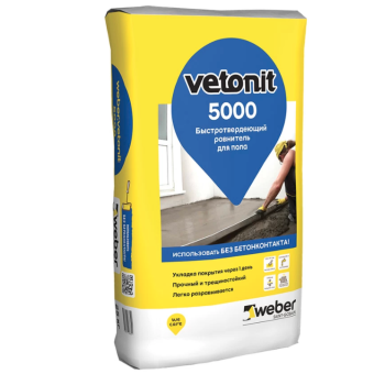 Фото Ровнитель (стяжка пола) первичный Weber.vetonit 5000 быстротвердеющий 25 кг