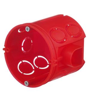 Купить Подрозетник Глубокий Промрукав Красный для сплошных стен 68x60 мм IP20