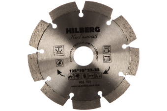 Фото Диск алмазный отрезной сегментный Hilberg Hard Materials Laser (125x22.23 мм)