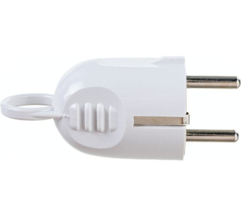 Купить Вилка разборная угловая ВПу12-01-Ст с заземляющим контактом с кольцом 16А белая IEK